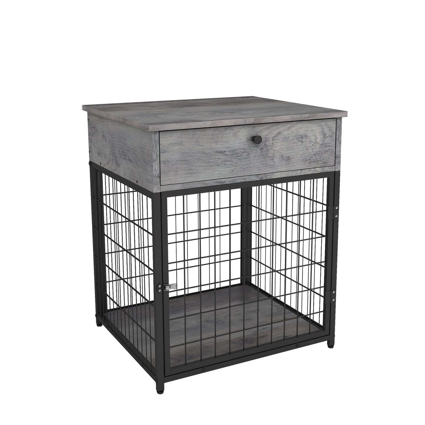 [Flash Sale] Wooden Dog Kennel Dog Crate Rustic Brown&amp;Grey End Table Nightstand[US-Stock]