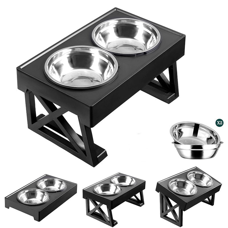 Elevated Dog Bowls 3 Adjustable Heights  Standing Dog Bowl for Medium Large Dogs