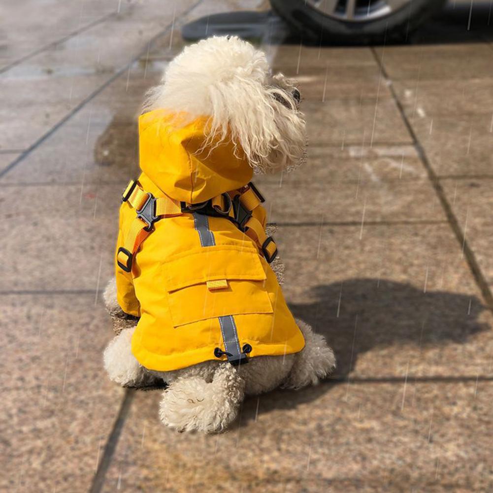 Puppy Raincoat  Practical Zipper Closure with Traction Ring  Small Medium Large Dogs Rain Jacket Puppy Clothes for Rainy Day