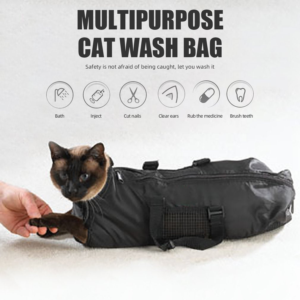 OUTAD Upgraded Mesh Cat Grooming Bathing Bag