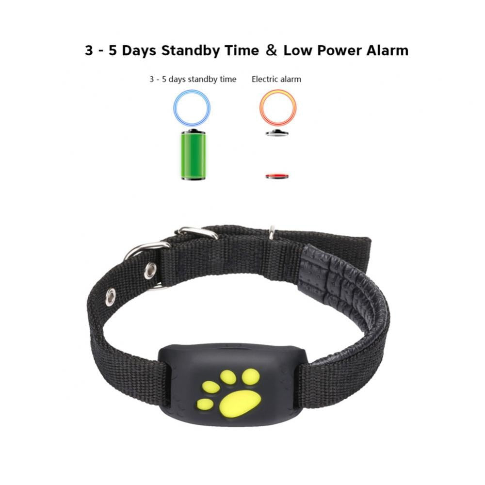 Water-Resistant Pet GPS Tracker Dog Cat Collar  USB Charging