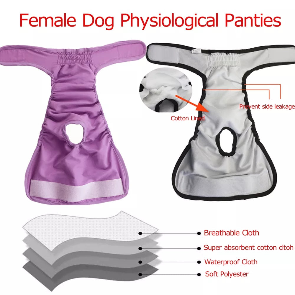 No Leak Reusable Diaper Shorts for Large Dogs