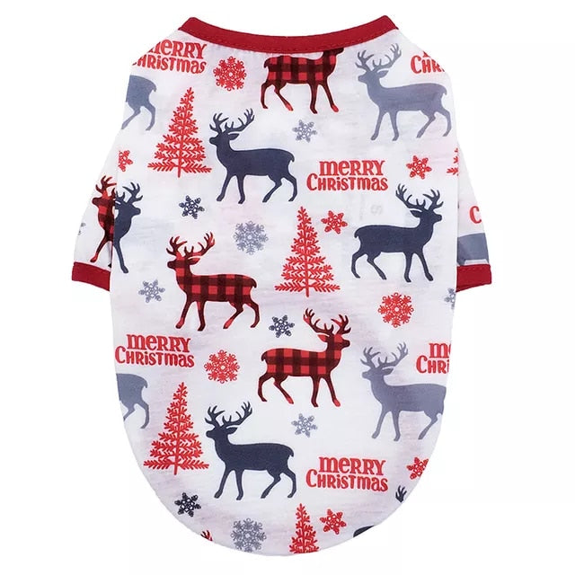 Christmas Dog Clothes Polyester Keep Warm Jacket Shirt Coat