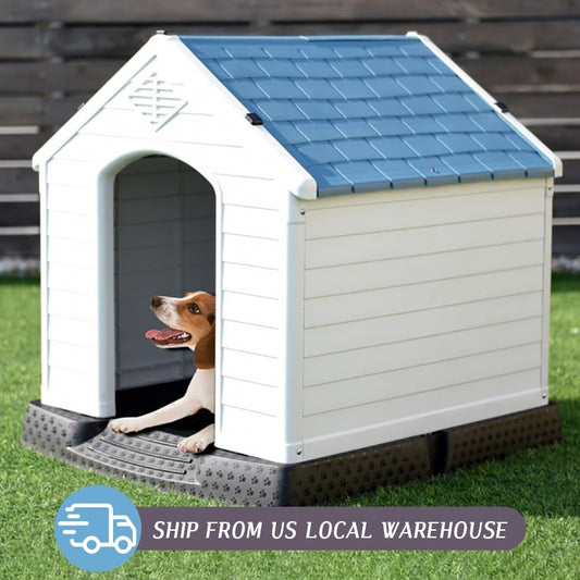 Plastic Waterproof Ventilate Pet Puppy House with Foldable Dog Cat Bed