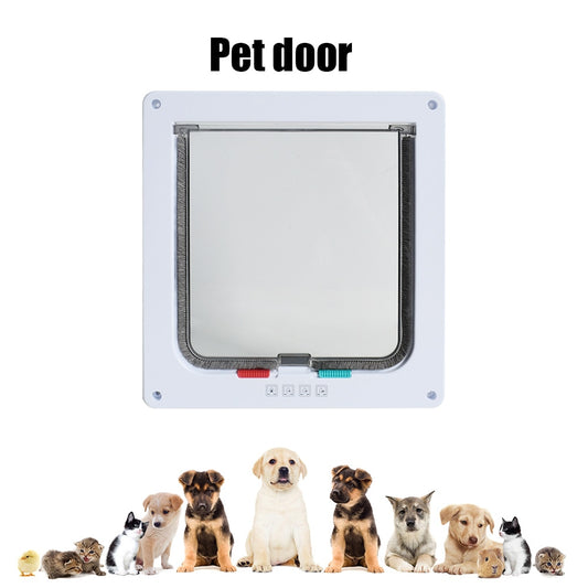 Dog Cat Flap Door with 4 Way Security Lock