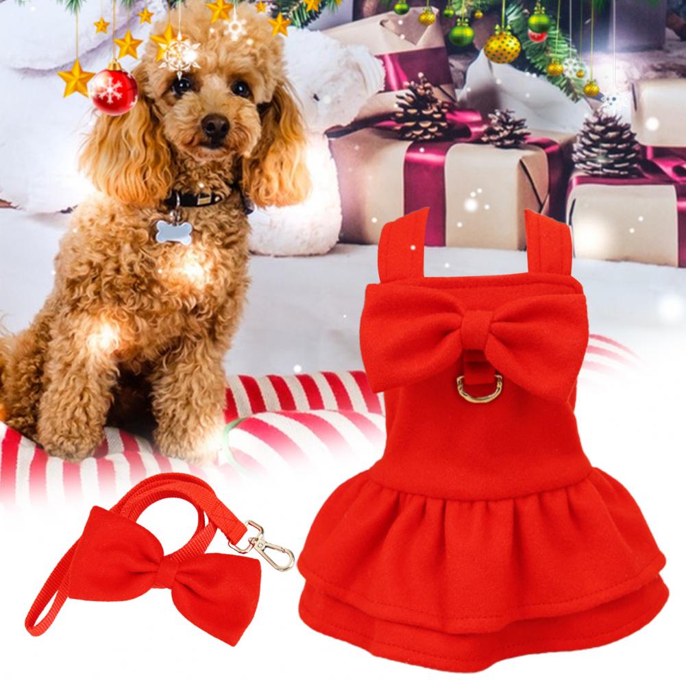 1 Set Lovely Thickened Lightweight  Dog Christmas Festival Dress