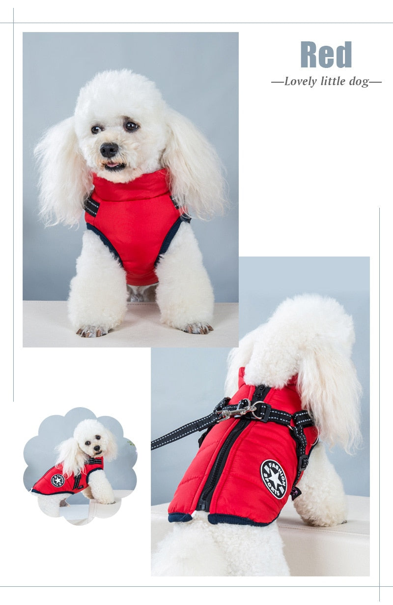 Cotton-padded Waterproof Pet Winter Two-legged Dog Clothes Jacket S-2XL Clothes