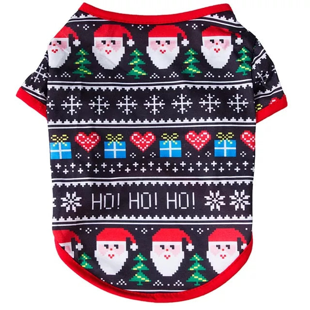 Christmas Dog Clothes Polyester Keep Warm Jacket Shirt Coat