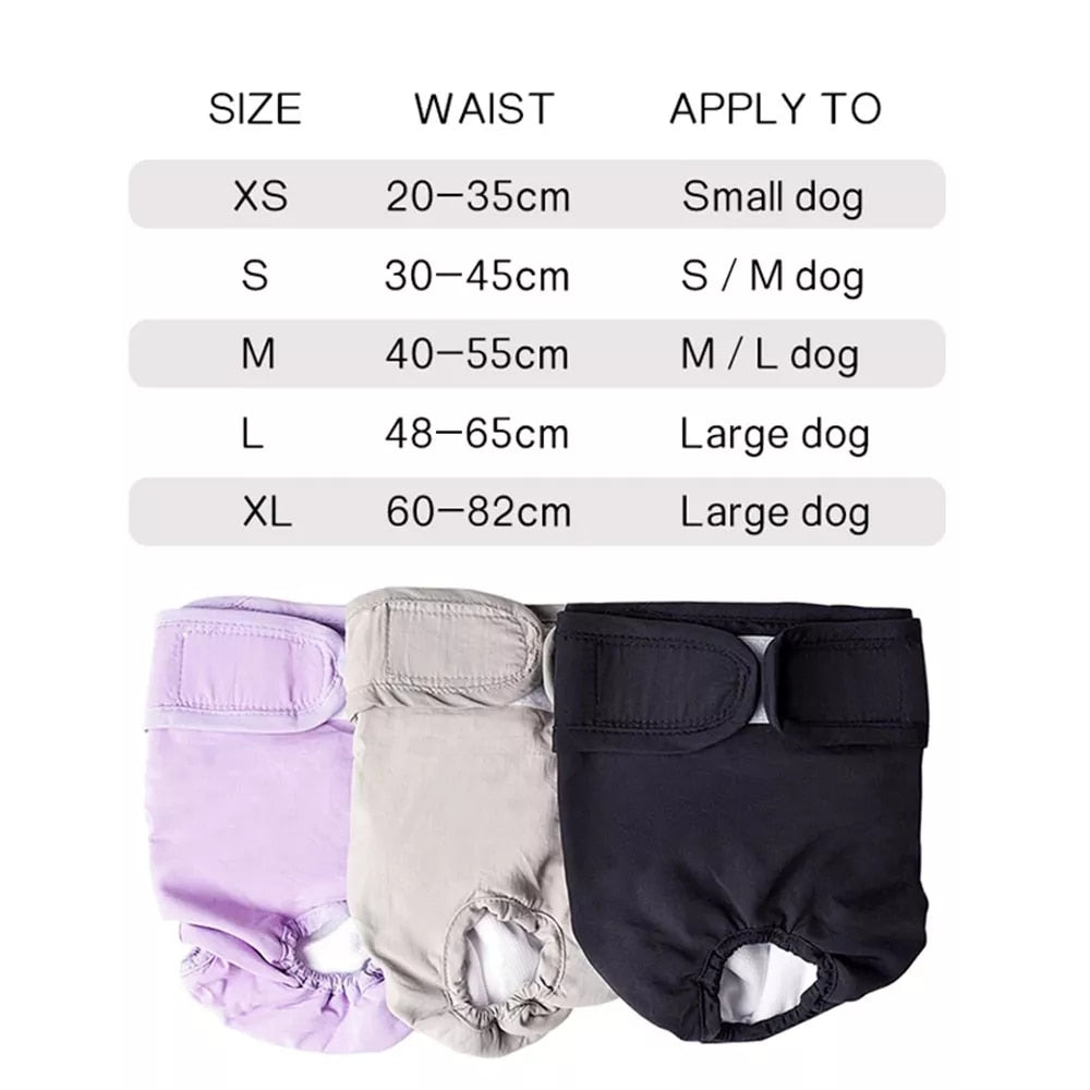 No Leak Reusable Diaper Shorts for Large Dogs