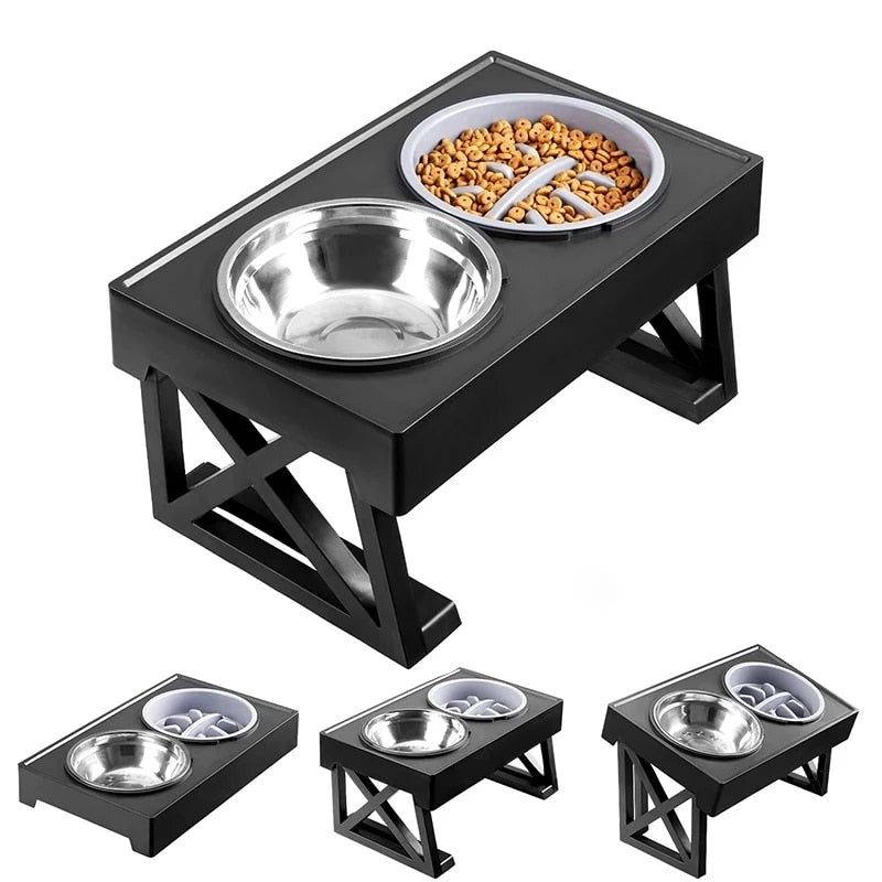 Elevated Dog Bowls 3 Adjustable Heights  Standing Dog Bowl for Medium Large Dogs