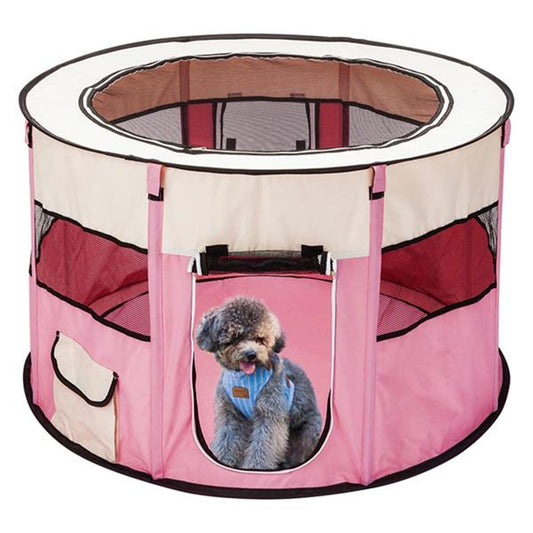 40inch Folding Round Dog - Cat Fence Playpen Tent Portable Nest Bed With Zipper