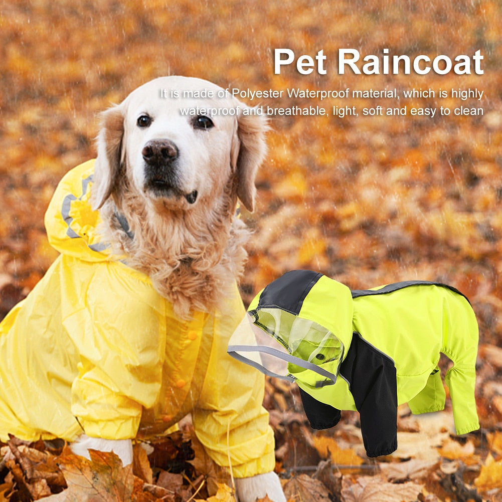 Pet Raincoat Four-Legged All-Inclusive with Reflective Strips