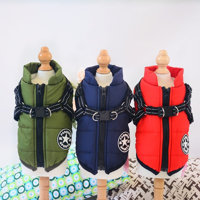 Cotton-padded Waterproof Pet Winter Two-legged Dog Clothes Jacket S-2XL Clothes