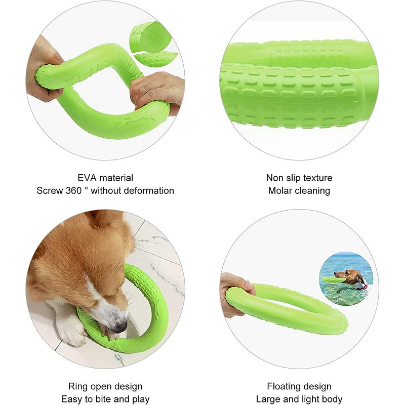 17.5cm/28cm Dog Toys Pet Flying Disk Training Ring Puller