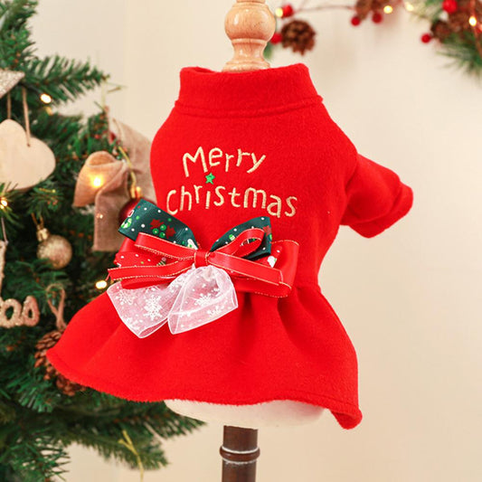 Beautiful Soft Adorable Christmas Pet Dress