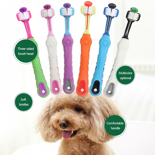 Three Sided Pet Toothbrush for Dog Cat