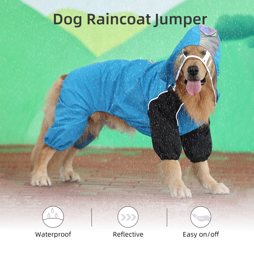 Pet Raincoat Four-Legged All-Inclusive with Reflective Strips