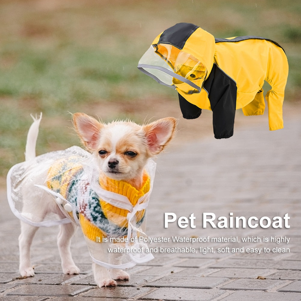 Pet Raincoat Four-Legged All-Inclusive with Reflective Strips