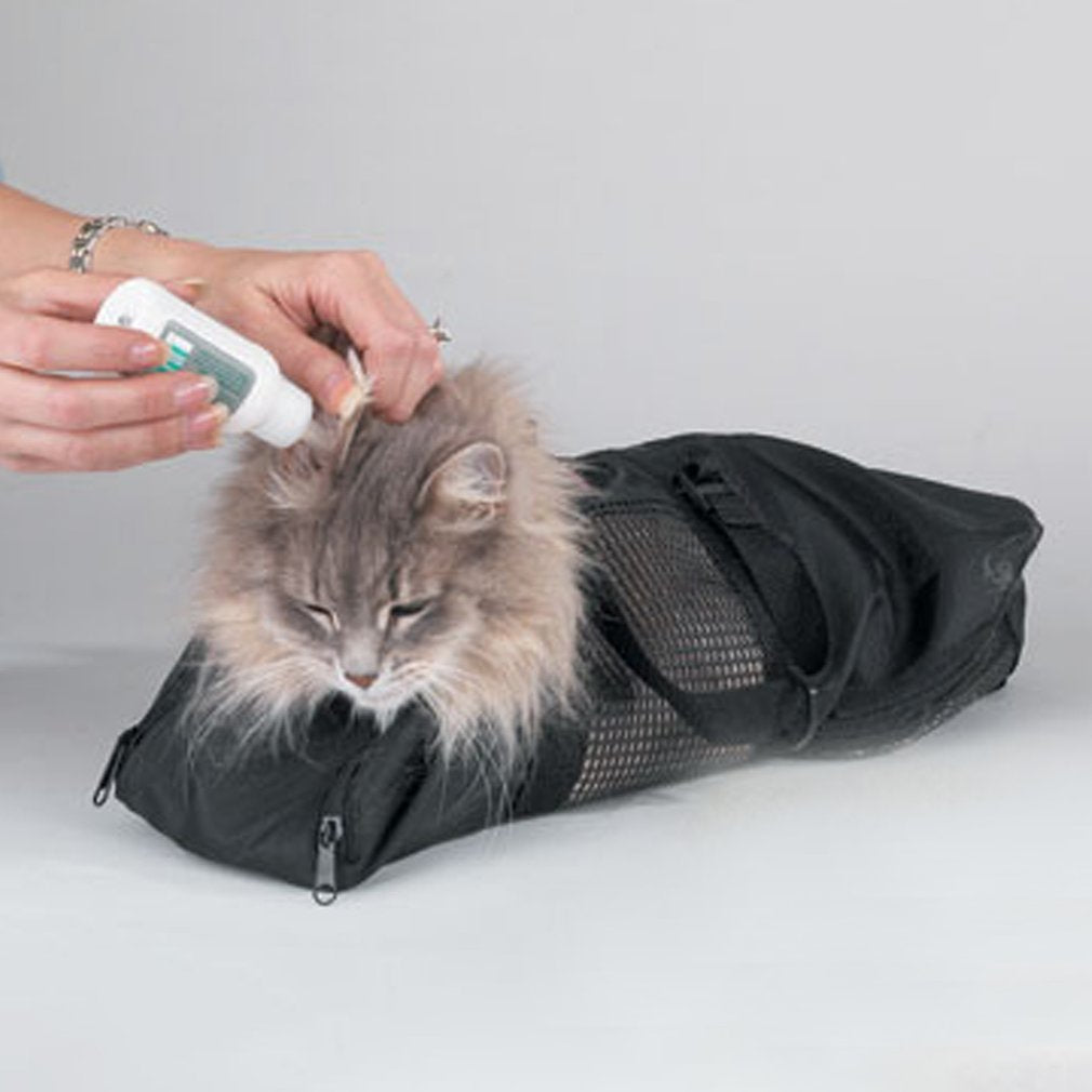 OUTAD Upgraded Mesh Cat Grooming Bathing Bag